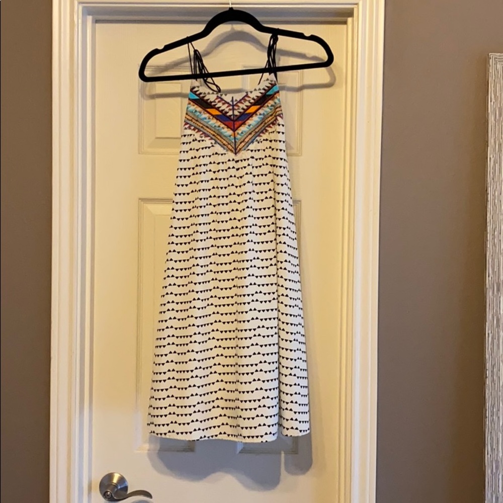 Aztec halter shift dress